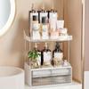 1pc 2-Tier 2-Drawer Bathroom Counter Organizer, Multi-Purpose Makeup Organizer Countertop, Large Skincare Organizers, Exquisite Vanity Organizer