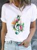 (Asian Size) Style Flower Trend 90s Casual Short Sleeve T Tee Top Clothing Shirt Women Printed Lady Fashion Female Graphic T-shirts