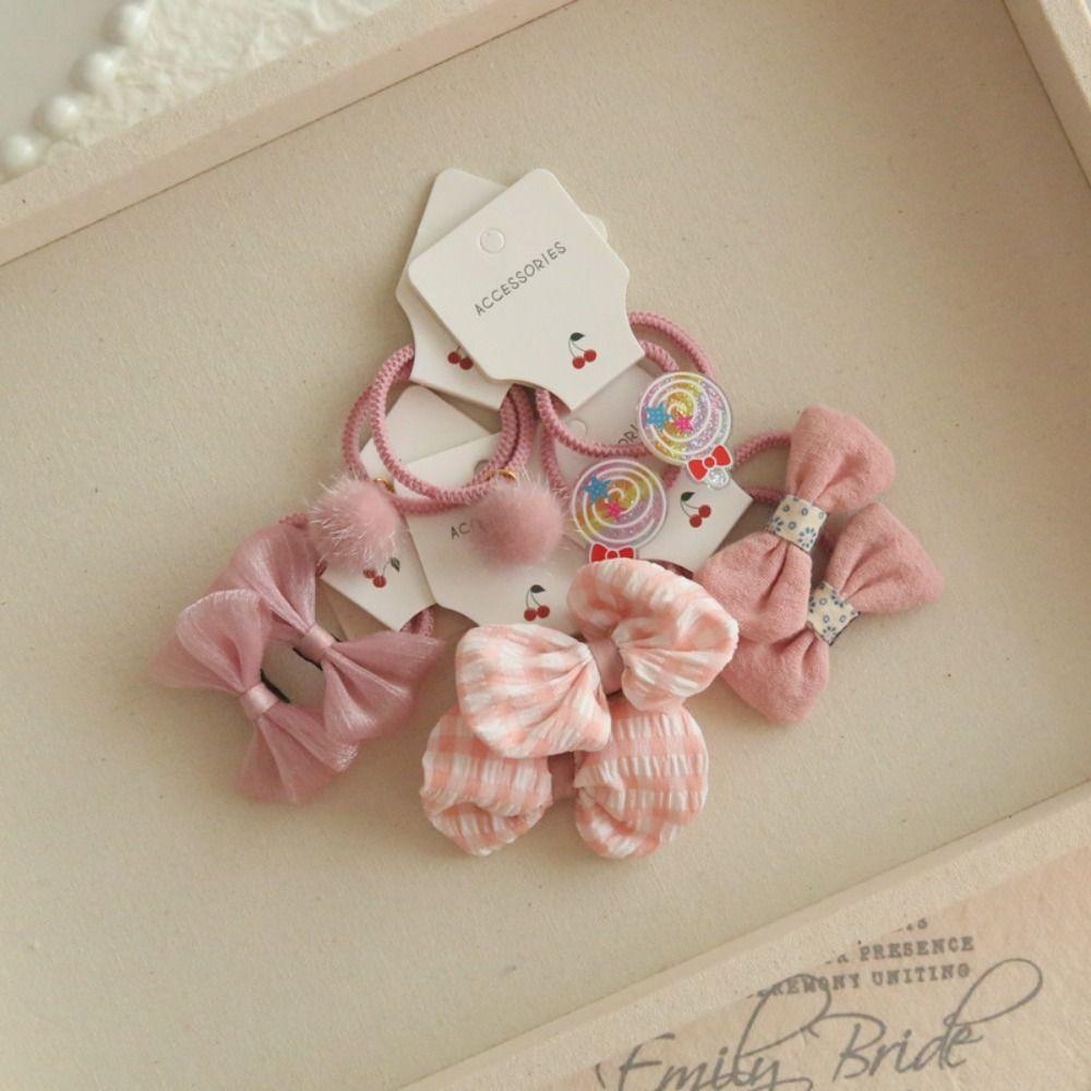 10Pcs Cute Hair Ties Bowknot Sweet Hair Rope Luxury Bows Flower Headdress
