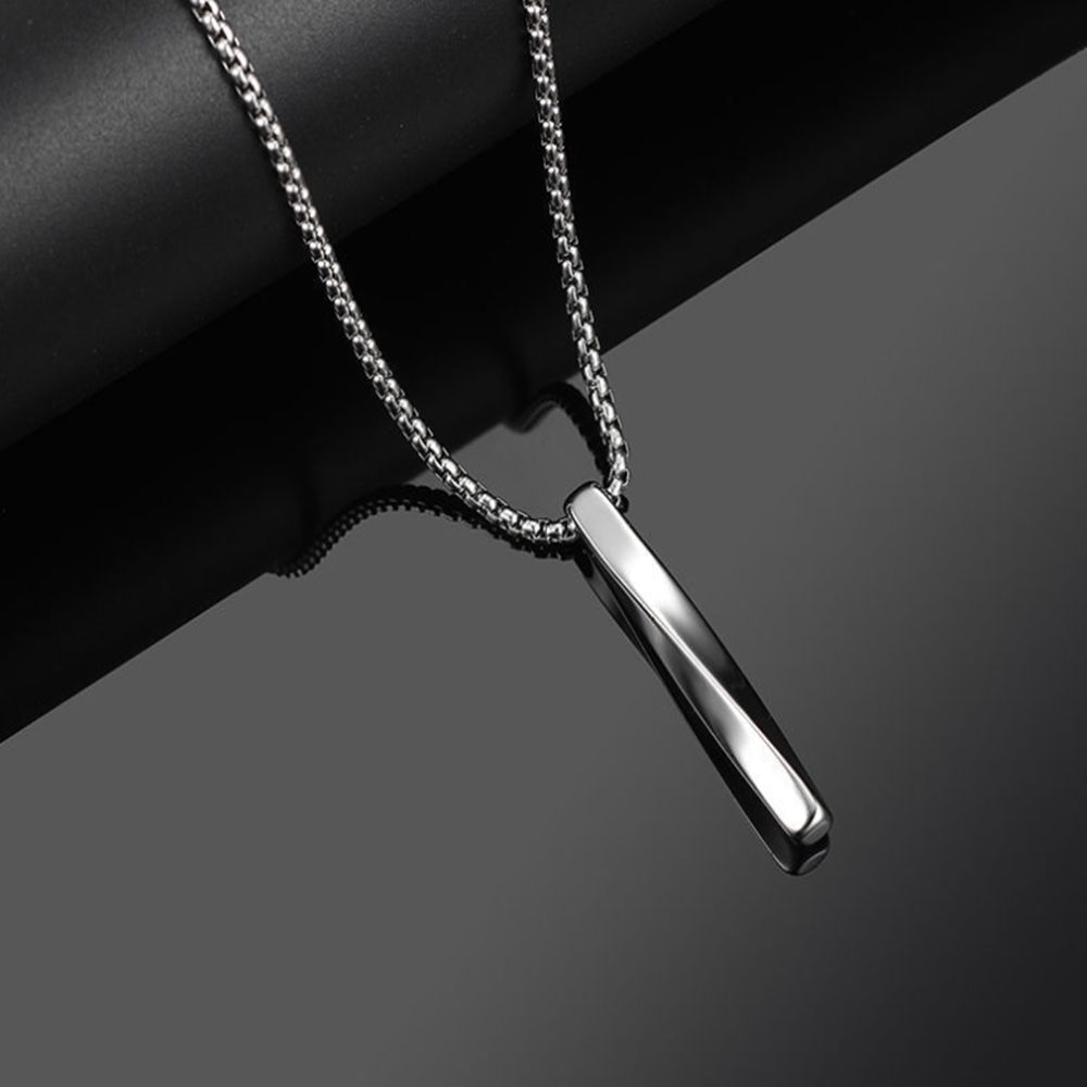 Cool Personality Alloy Pendant Necklaces Chain Jewelry Vertical Bar Straight Necklace