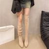 Temperament Over The Knee Thigh Boots Autumn New Pointed Toe Suede Sleeve Anti-Slip Wear-Resistant High Heels