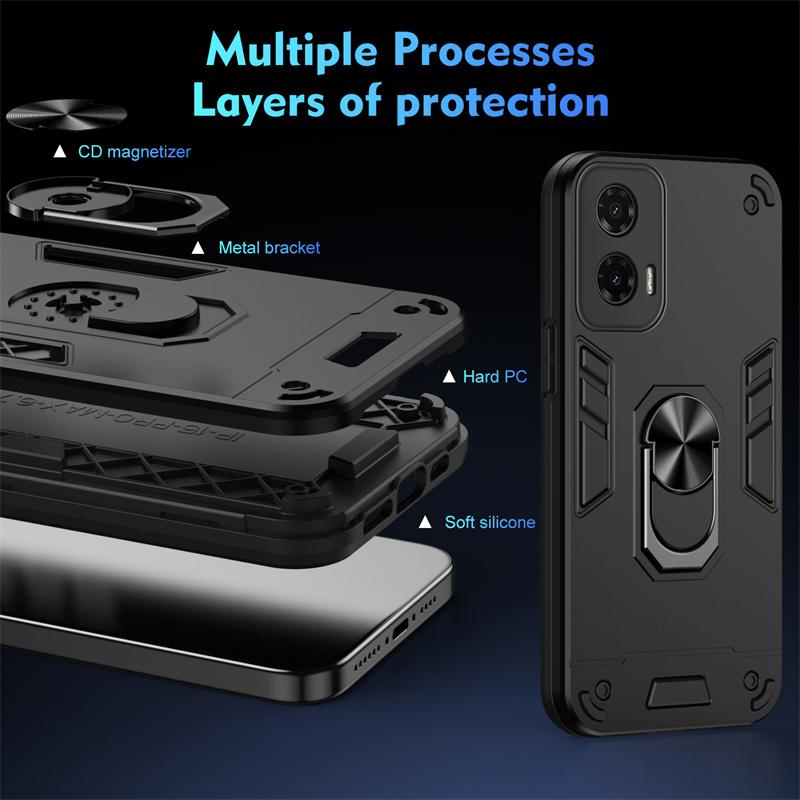 Military Grade Case for Motorola Moto G35 G55 G75 G85 5G G05 G15 G04 G04S G24 G34 E14 E15 Cover Ring Stand Holder Fundas Coque