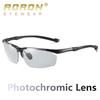 Aluminum Frame Photochromic Polarized Sunglasses for Men Driving Anti-glare Glasses