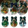 Animal Christmas Ball Ornaments Handcrafted 3D Turtle/Penguin/Bee/Dachshund Clear Ball Ornament for Xmas Tree Holiday Home Party Decor