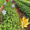 10 Pcs Garden Pinwheel Bird Deterrent 20.5" Tall Outside Reflective Wind Spinner Yard