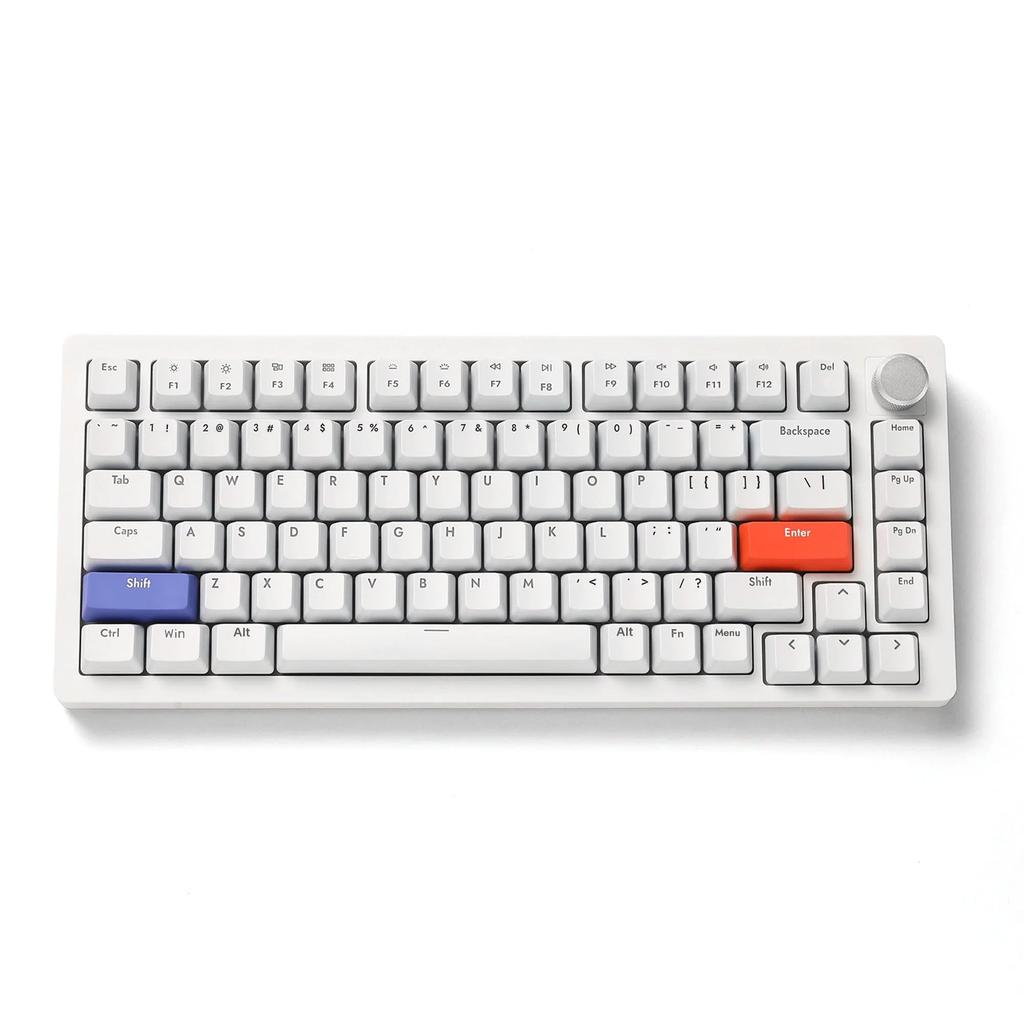 DrunkDeer A75 Rapid Trigger Keyboard Mechanical TKL Gaming Magnetic Switch RGB Wired USB Compact 82 Keys with Knobs White Anti-Ghosting Anti-Spill