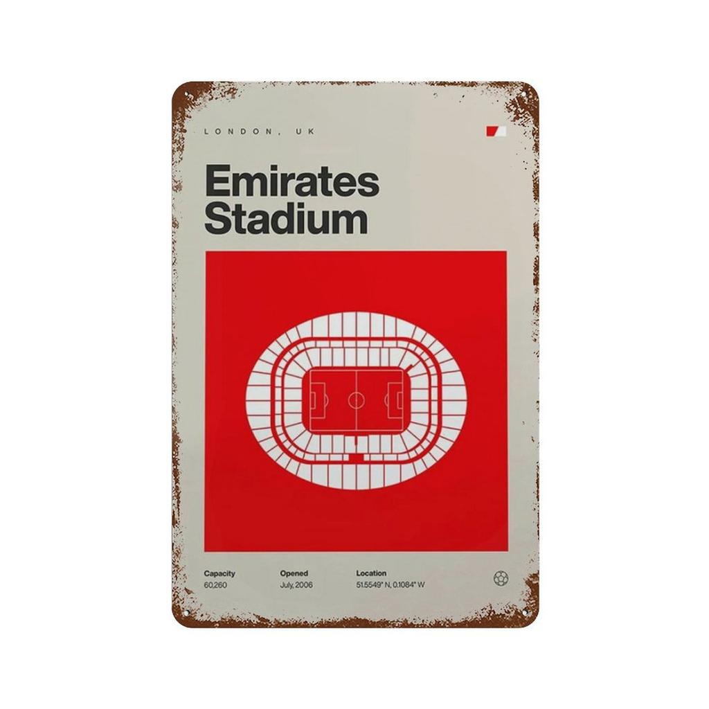 Vintage Metal Posters Signs Modern Famous Football Stadium Nordic Style Wall Art Poster for Living Bar