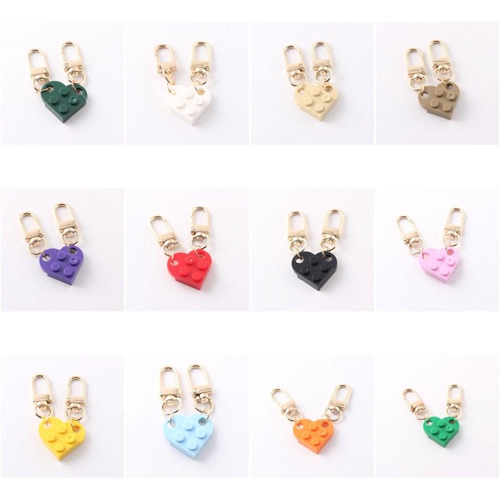 Accessories Separable Building Block Key Buckle Heart Key Ring Key Chain Love Heart Brick Keychain