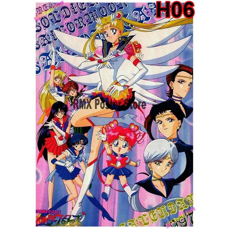 Classic Anime Sailor Moon Poster White Coated Paper Cartoon  Girl Poster Wall Stickers Home Room Bar Decoration Art Painting