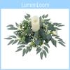Faux Leaf Wreath Candle Base With Polyester Material For Party And Home Styling