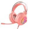 G10 Wired Pink Gaming Headset with In-Line Control, Rainbow LED, and 5.1 Channel Sound