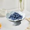 Ceramic Fruit Bowl Dessert Candy Display Tray Buffet Draining Lotus Snack with Drainage for