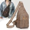 Large Capacity Retro Chest Bag Women's Shoulder Crossbody Bag Commuter PU Chest Bag
