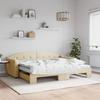 VidaXL Daybed with Trundle and Mattress Cream 90x200 Cm Fabric 3197552