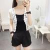 White Black Apricot Women Short Sleeve Shrug Bolero Lace Wedding Bridal Summer Jacket Elegant Lace Cape Knit Vest Vest Women