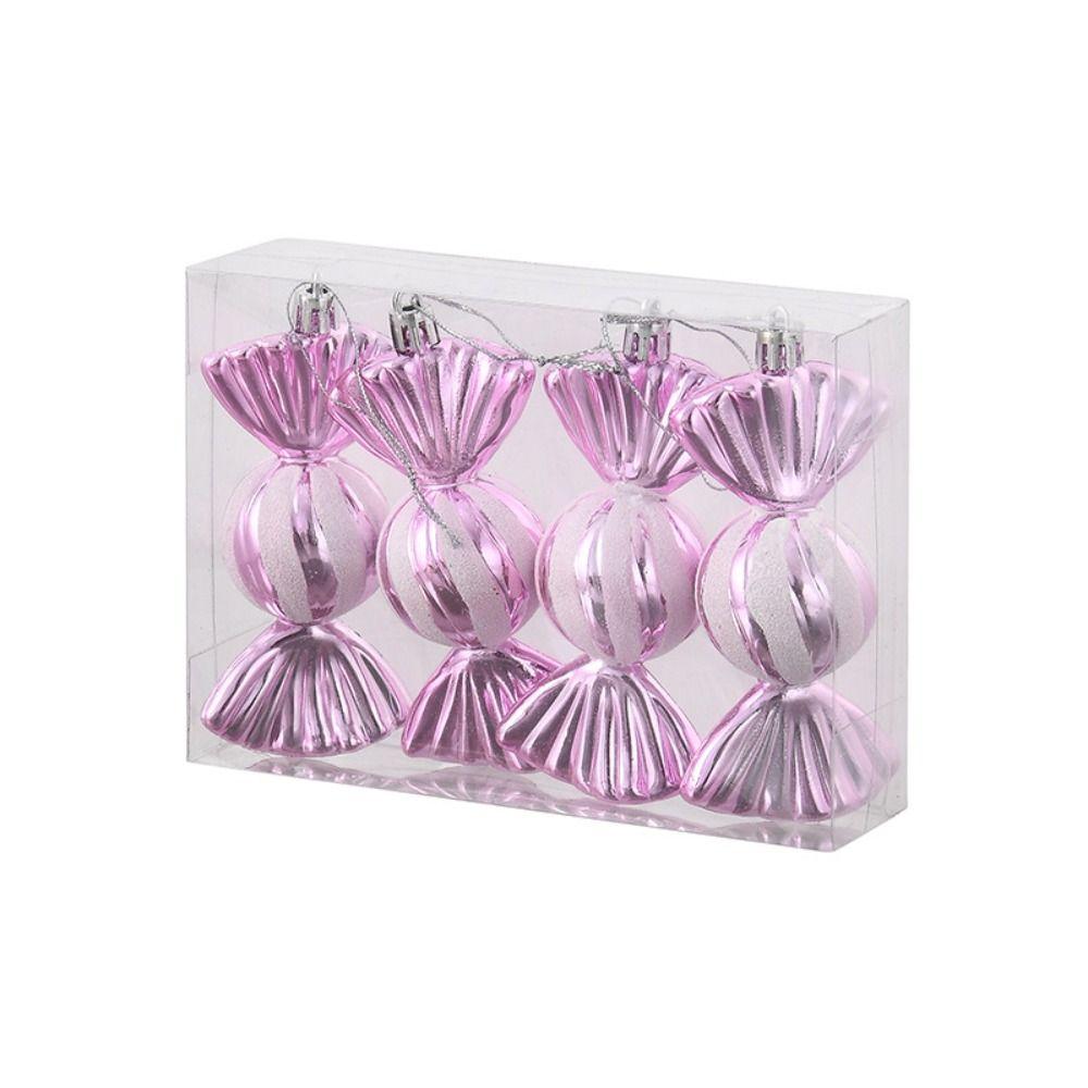4pcs Electroplating Christmas Candy Pendants Colorful Colorful Candy Interesting Christmas
