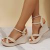 Summer Fashion Sandals Wedge-heeled Waterproof Platform Thick-soled Roman Platform-soled Sandals Large Size Women's Shoes