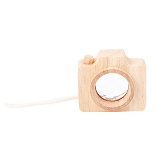 Useful with Hanging Rope Colors Cognition Exquisite Workmanship Parent-child Interactive Wooden  Camera Kaleidoscope Toy for Baby