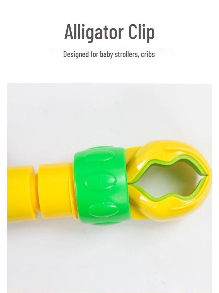 Musical Crib Mobile Toy with Clip & Rattle for Baby Stroller or Bed, 0-1 Year