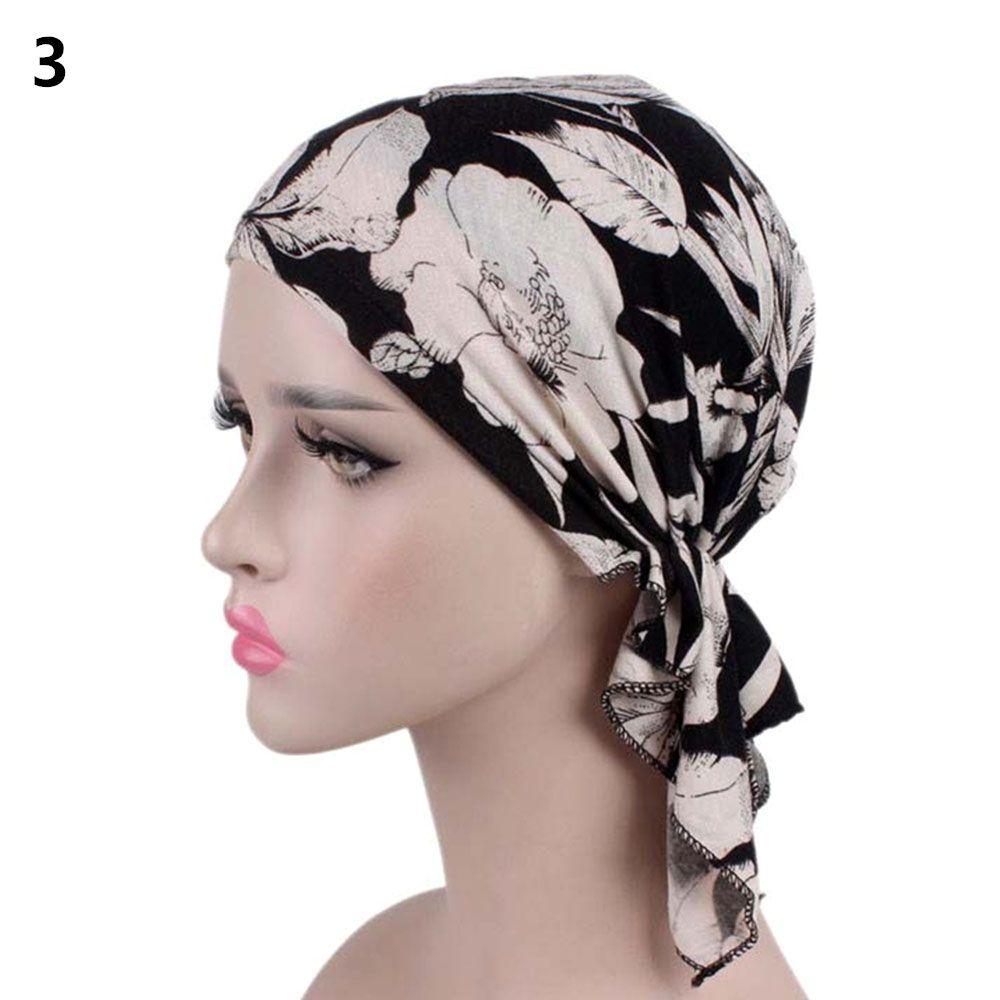 New Fashion Scarf Muslim Printed Headwear Cancer Chemo Hat Turban Hat Head Wrap Cap