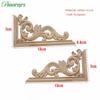 13cm Unique Natural Floral Wood Carved Wooden Figurines Crafts Corner Appliques Frame Wall Door Furniture Woodcarving Decorative