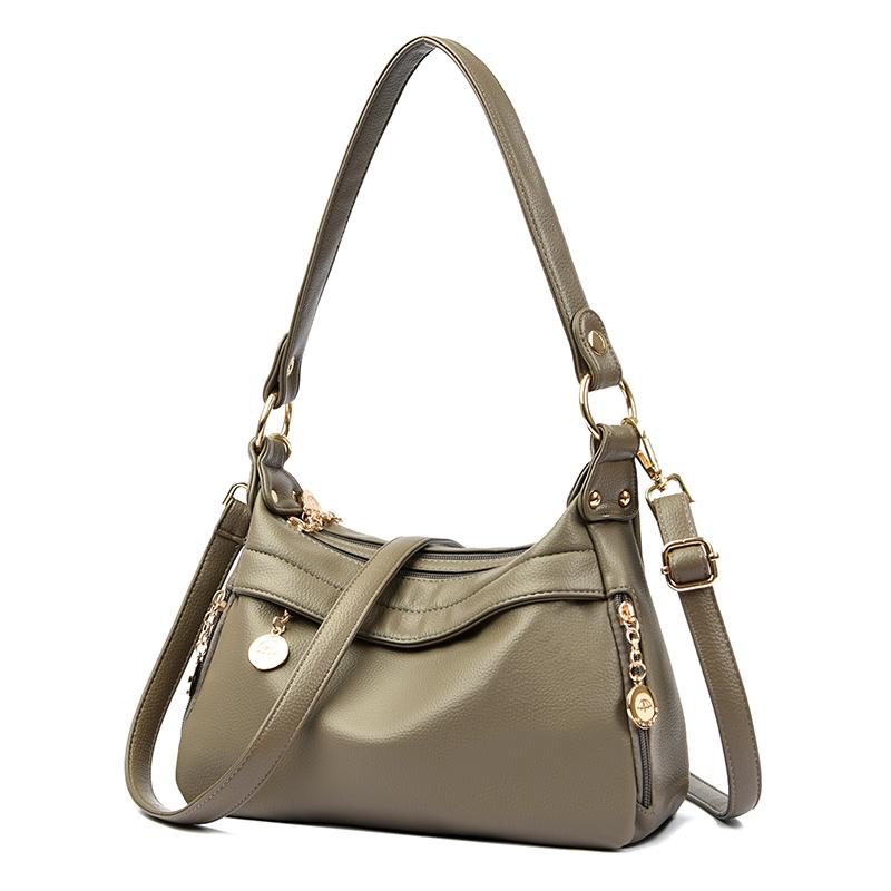 Women's Large-capacity Leather Bag  Messenger Bags  Monochromatic  Luxury  Female  Shoulder  Crossbody  Tote  High Quality