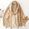 Spring and Summer Cotton and Linen Scarf with Celebrity Style Geometric Style Tassel Scarf Warm Shawl