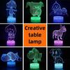 Cartoon Series 3D Night Light LED Colorful Touch Remote Control USB Creative Desk Lamp