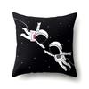 Astronaut Polyester Pillow Case Style Floral Print Peach Leather Velvet Pillow Case Creative Moon Car Waist Cushion Cover