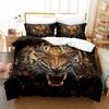 3D Fierce Beast Bedding Set Tiger Print Duvet Cover Pillowcase 2/3 Pieces AU180 * 210 Full Size Soft Zippered Home Textile