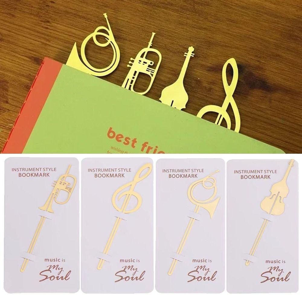 Office Meta Book Maker Gold Musical Note Paper Clips Musical Instruments Bookmark Stationery