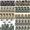 Military Army Figures Building Blocks SWAT Ghost Commando Special Forces Soldier Weapons Gun Hat Shield Belt AK Mini Bricks Toy
