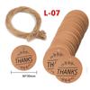 About 50PCS Kraft Paper Tags DIY Handmade/Thank You Multi Style Crafts Hang Tag With Rope Labels Gift Wrapping Supplies Wedding Favors