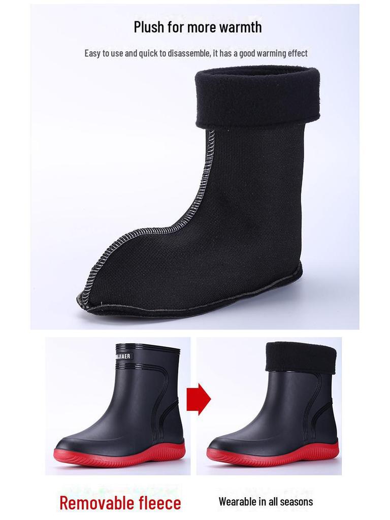 3306 Mid-Tube Fashion Rain Boots for Men and Women - Non-Slip, Waterproof, Thick Rubber Shoes, Ideal for Kitchen Work