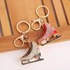Creative Ice Skating Shoes Keychain Women Backpack Rhinestone Ornament Key Ring