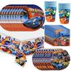 51pcs Hot Wheels Party Dinnerware Set Included Tablecloth Plates Napkins Cups
