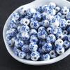 Large Hole Blue and White Porcelain Beads for DIY Jewelry & Handmade Accessories