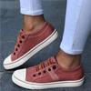Plus Size Women's Shoes New Round Toe Elastic Canvas Shoes Women Flat Casual Shoes