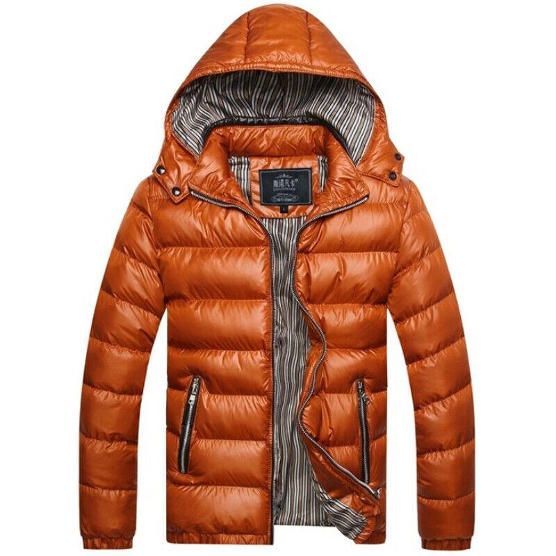 Men Down Jackets Parka Hooded Winter Coat Male Warm Long Sleeve Jacket Casual Zipper