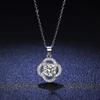 Real Moissanite Windmill Clover Pendant Necklace VVS1 D Color Pure S925 Sterling Silver Fine Jewelry Gift for Women
