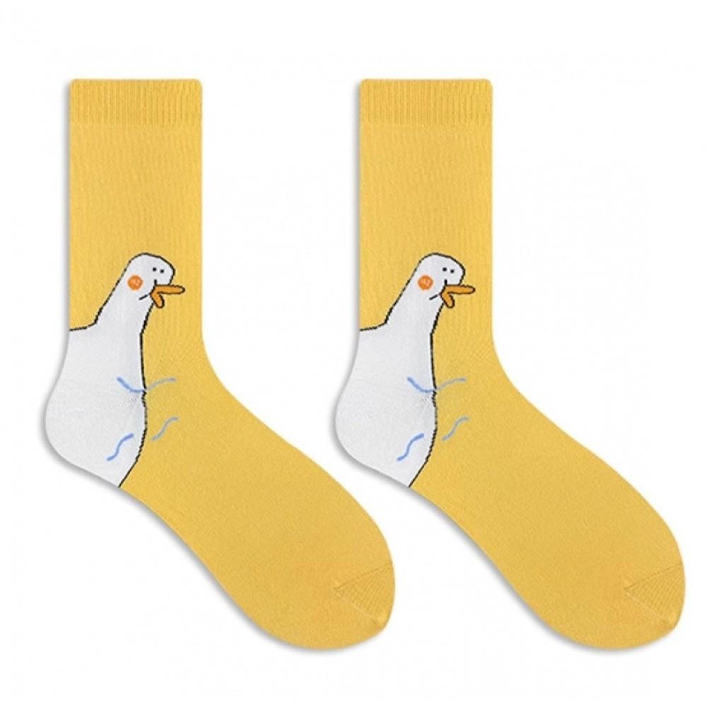 Soft Goose Duck Printed Socks Breathable Mid Tube Sock Funny Warm Socks Women Men Universal