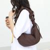 IELGY Korean Version of Casual Literary Shoulder Women's Bag, Pleated Nylon Dumpling Bag, Fashionable Drawstring Canvas Messenger Bag