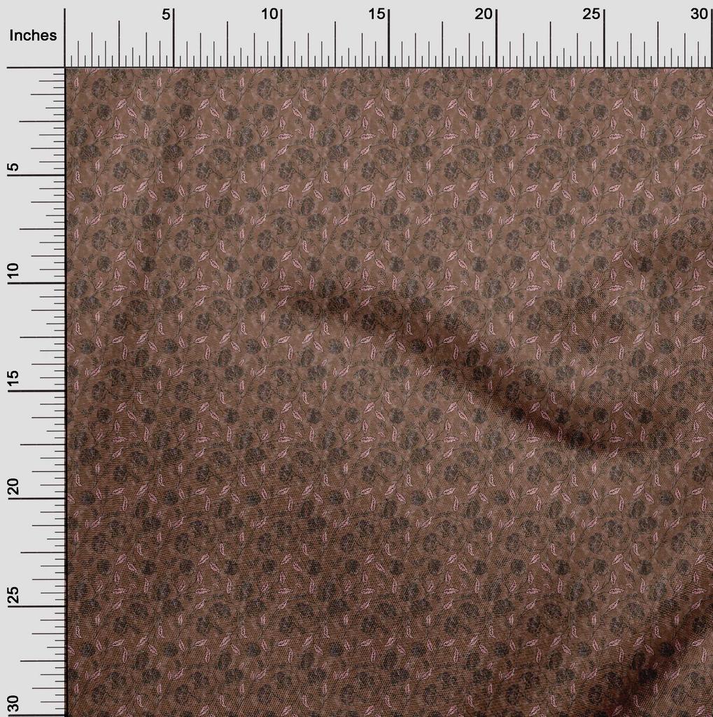 oneOone Cotton Flex Brown Fabric Batik Sewing Material Print Fabric By The Yard 40 Inch