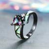 European and American Creative Design Colorful Triangle Ring Ins Style Fashion Zircon Tail Ring