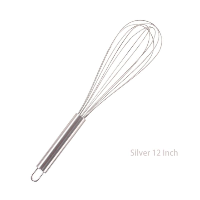 1PC Manual Egg Beater High Quality Stainless Steel Silicone Balloon Whisk Cream Mixer Milk Shake Mixing Stiring Tools 8/10/12 Inch
