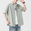 Men's Casual Shirt Short Sleeve Button Down Lapel Shirt with Front Pocket Summer Vacation Beach Loose Top
