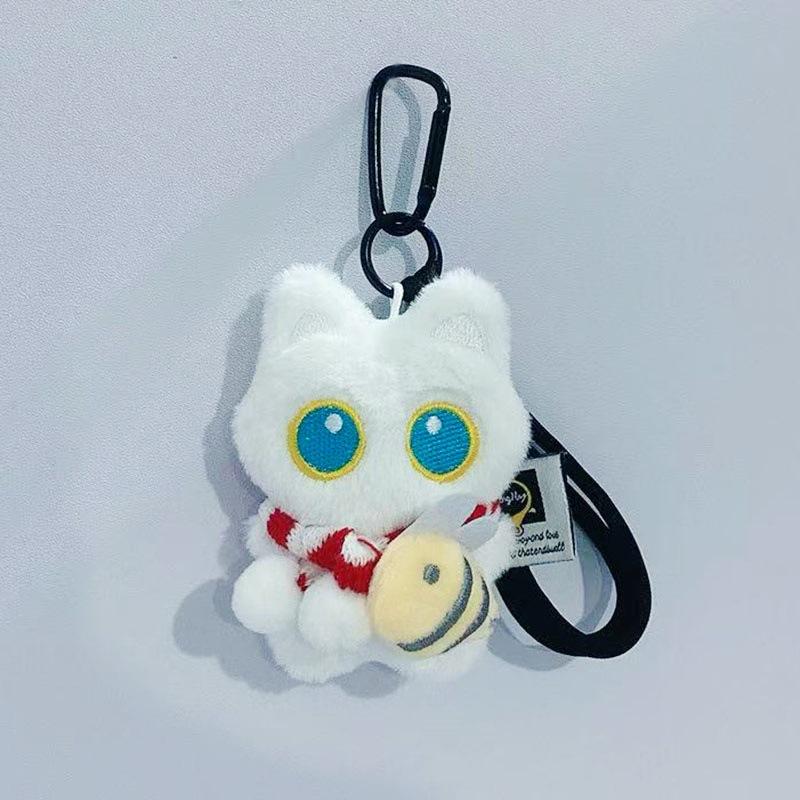 Kawaii Black Cat Plush Keychains Doll Pendant Cuddly Kitten Key Chain Ins Plush Keyring Doll for Boy Girl Cute Brithday Toy Gift