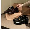 Cowhide Version of Gold Coins, Genuine Leather Thick-soled Small Leather Shoes, Women's Spring Thick Heels, High Heels, One Pedal, Loafers, Small Si