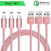 Micro USB Cable - Unspecified - Set of 3 - 1M - Nylon - Compatible Android