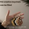 Pet Hair Storage Keychain Faux Leather Paw Shape Fillable Pendant Keychain with Keyring Pet Memorial Keychain Keepsake Gift for Dog Cat Lovers